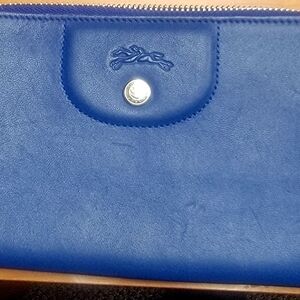 Longchamp Cobalt Blue Leather Wallet